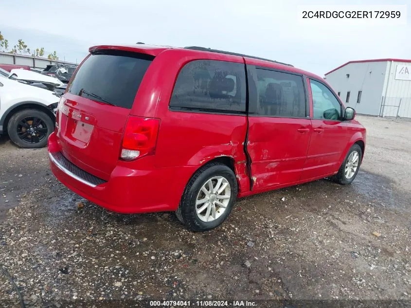 2014 Dodge Grand Caravan Sxt VIN: 2C4RDGCG2ER172959 Lot: 40794041