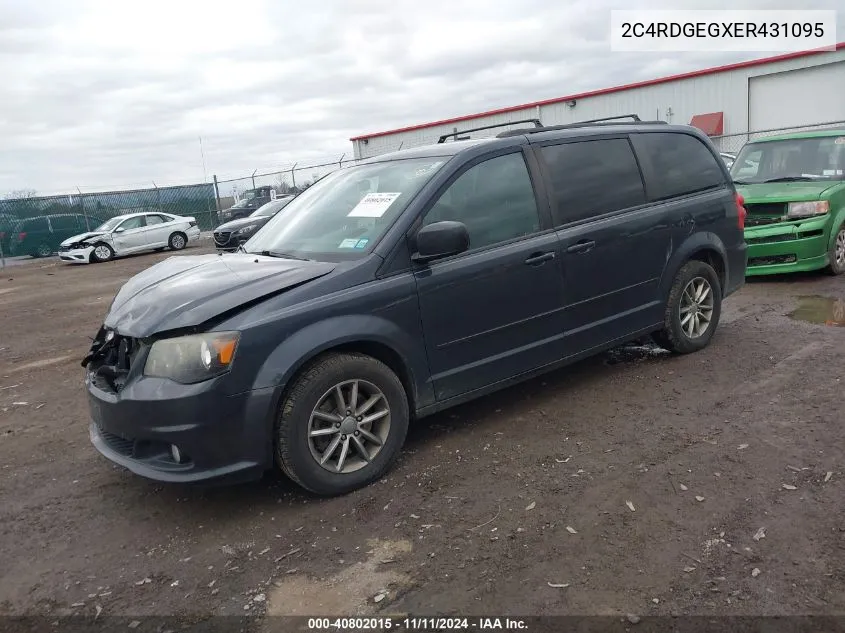 2014 Dodge Grand Caravan R/T VIN: 2C4RDGEGXER431095 Lot: 40802015