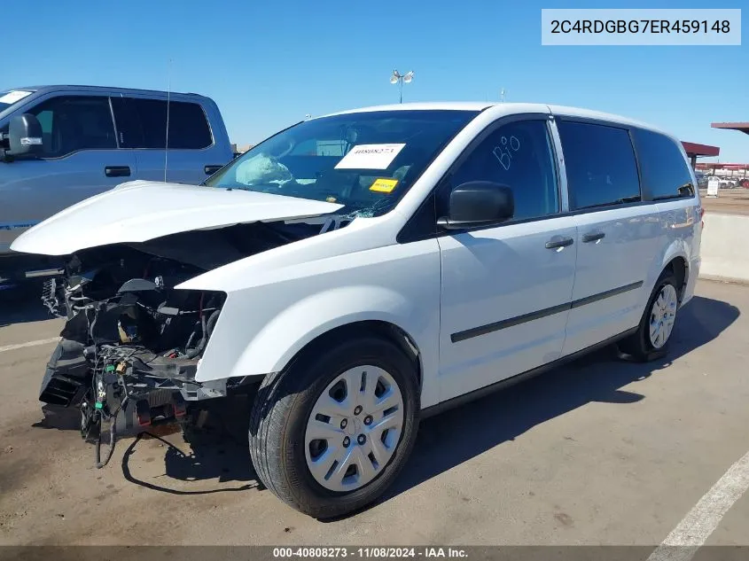 2014 Dodge Grand Caravan American Value Pkg VIN: 2C4RDGBG7ER459148 Lot: 40808273