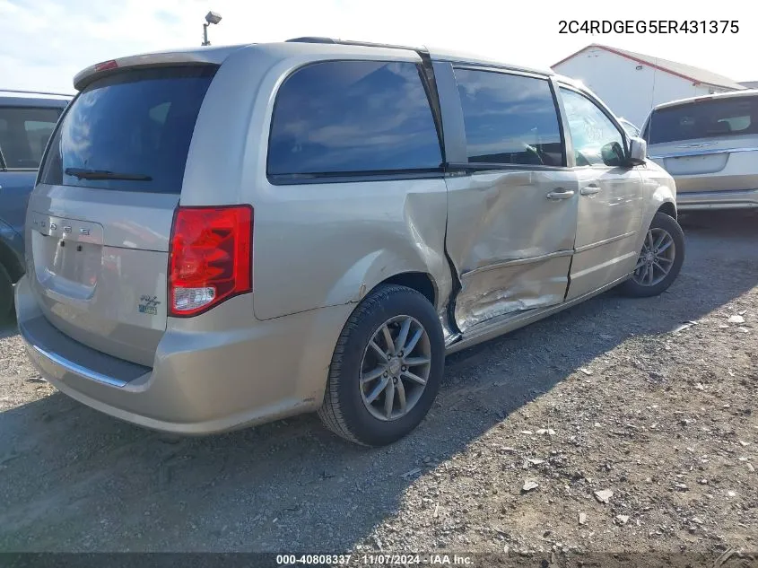 2014 Dodge Grand Caravan R/T VIN: 2C4RDGEG5ER431375 Lot: 40808337