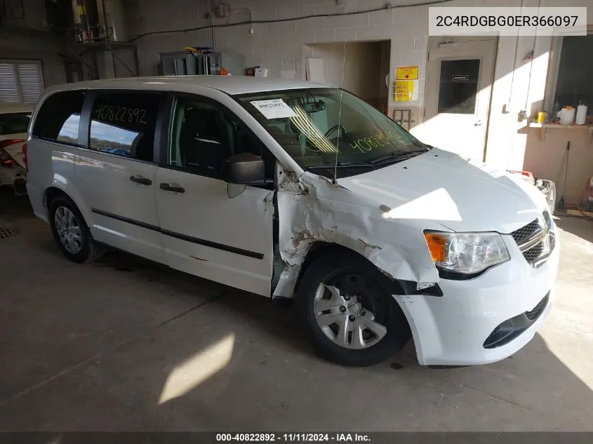 2C4RDGBG0ER366097 2014 Dodge Grand Caravan American Value Pkg