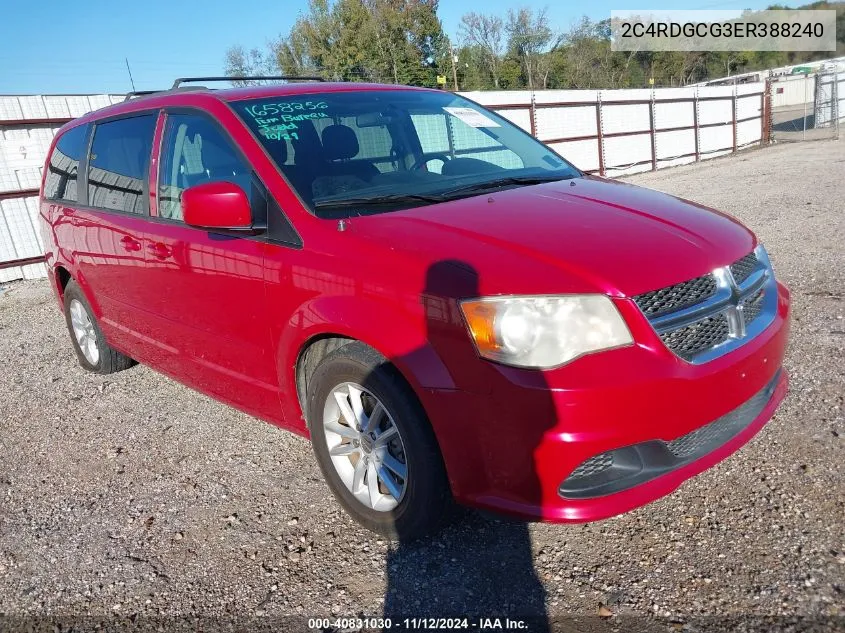 2014 Dodge Grand Caravan Sxt VIN: 2C4RDGCG3ER388240 Lot: 40831030