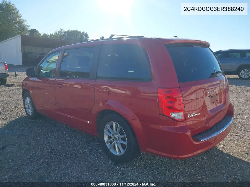 2014 Dodge Grand Caravan Sxt VIN: 2C4RDGCG3ER388240 Lot: 40831030