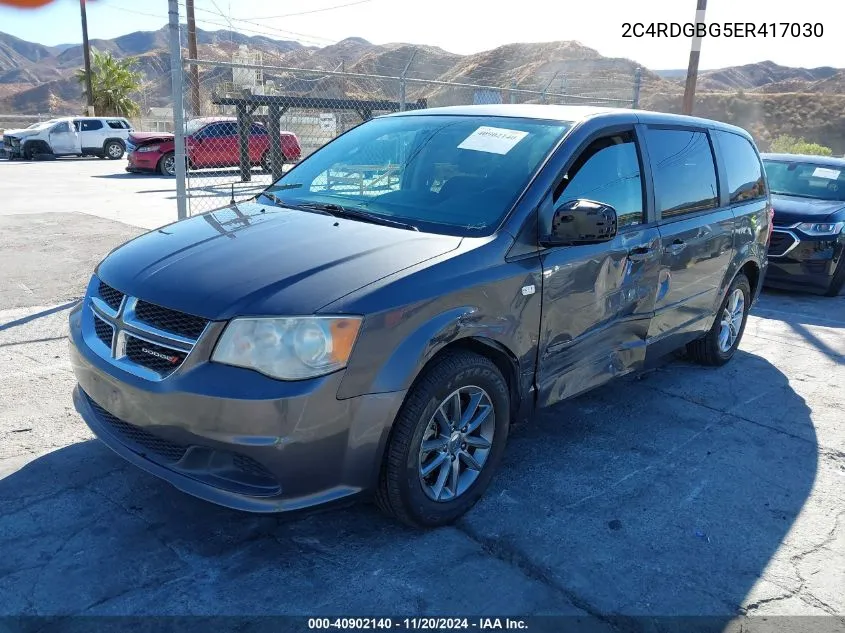 2014 Dodge Grand Caravan Se 30Th Anniversary VIN: 2C4RDGBG5ER417030 Lot: 40902140