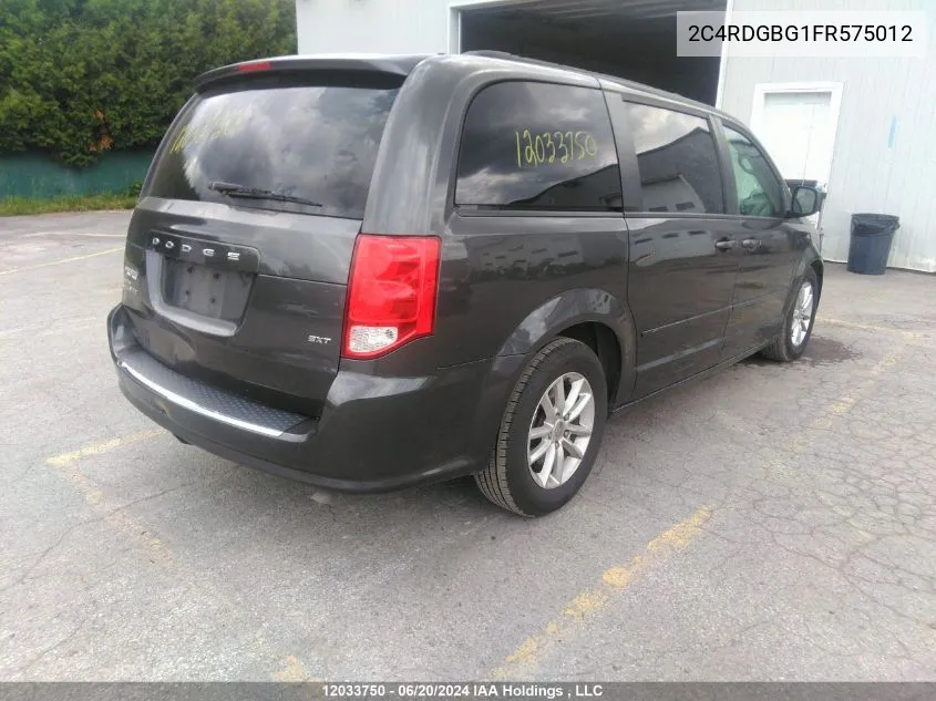 2015 Dodge Grand Caravan Se/Sxt VIN: 2C4RDGBG1FR575012 Lot: 12033750