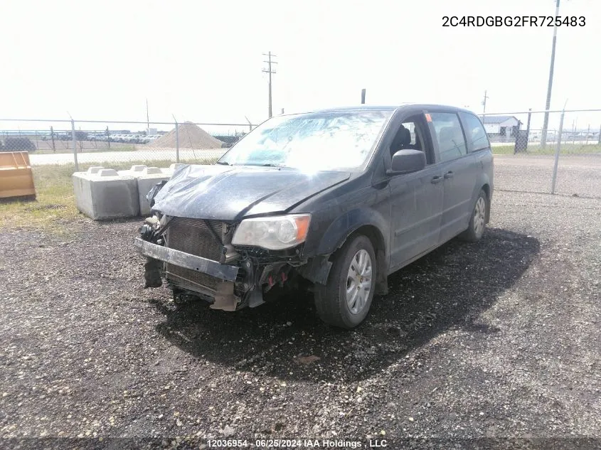 2015 Dodge Grand Caravan Se/Sxt VIN: 2C4RDGBG2FR725483 Lot: 12036954