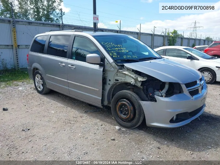 2015 Dodge Grand Caravan Crew VIN: 2C4RDGDG9FR700898 Lot: 12073487