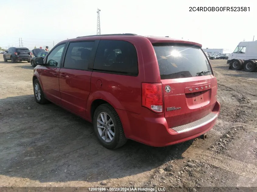 2015 Dodge Grand Caravan Se VIN: 2C4RDGBG0FR523581 Lot: 12081696