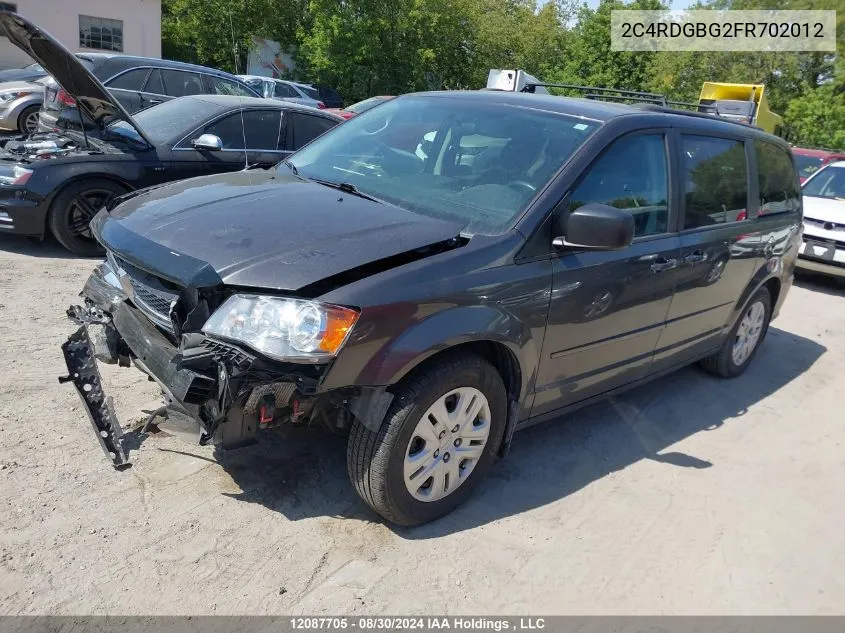 2015 Dodge Grand Caravan Se VIN: 2C4RDGBG2FR702012 Lot: 12087705