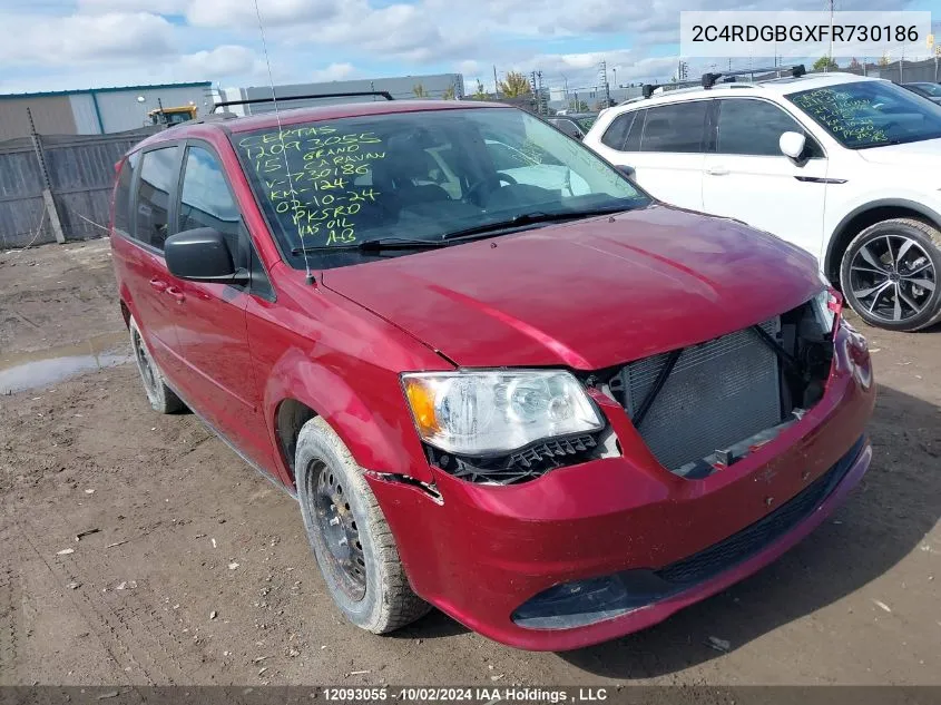 2015 Dodge Grand Caravan Se/Sxt VIN: 2C4RDGBGXFR730186 Lot: 12093055