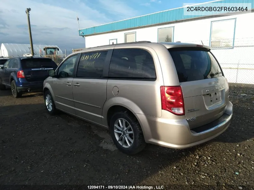 2015 Dodge Grand Caravan Se VIN: 2C4RDGBG2FR603464 Lot: 12094171