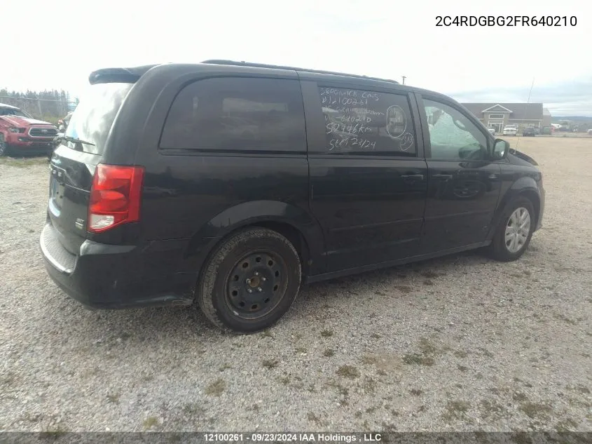 2C4RDGBG2FR640210 2015 Dodge Grand Caravan Se