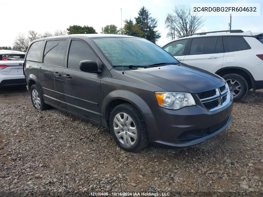 2015 Dodge Grand Caravan Se/Sxt VIN: 2C4RDGBG2FR604632 Lot: 12110405