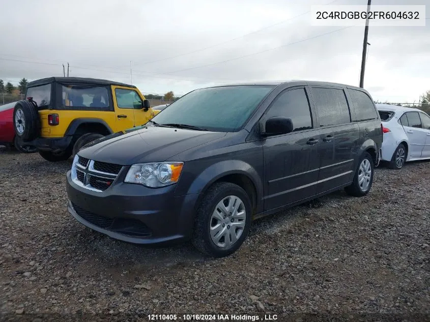 2015 Dodge Grand Caravan Se/Sxt VIN: 2C4RDGBG2FR604632 Lot: 12110405