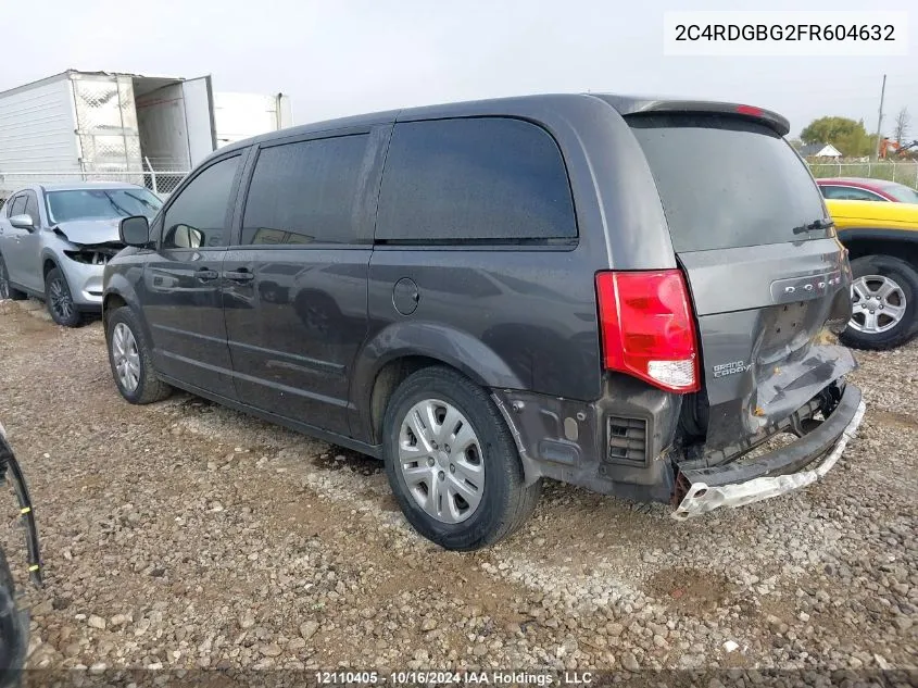 2015 Dodge Grand Caravan Se/Sxt VIN: 2C4RDGBG2FR604632 Lot: 12110405