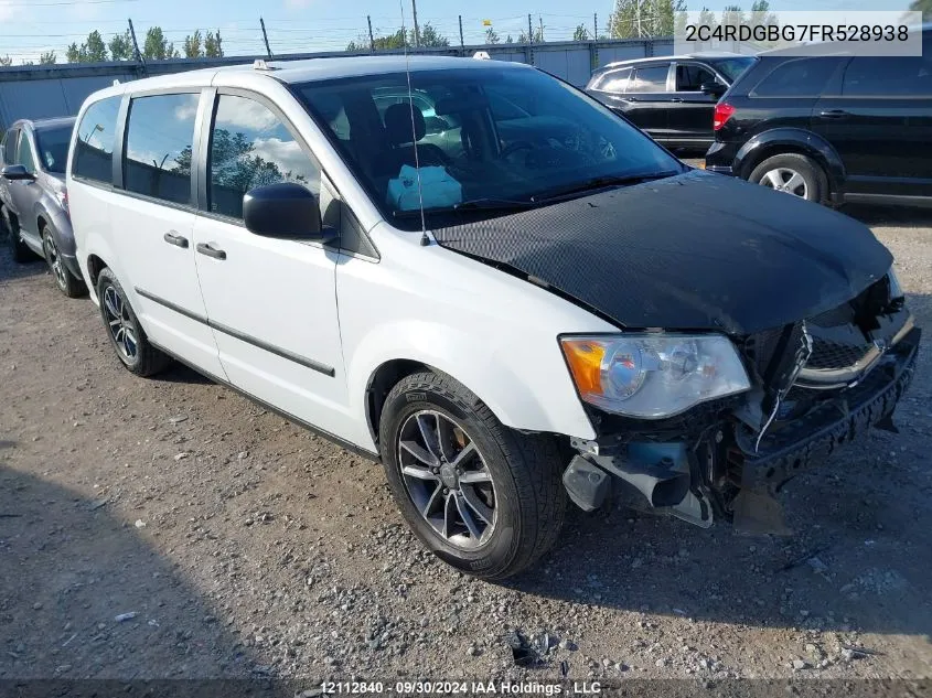 2015 Dodge Grand Caravan Se VIN: 2C4RDGBG7FR528938 Lot: 12112840