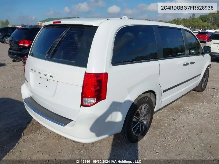 2015 Dodge Grand Caravan Se VIN: 2C4RDGBG7FR528938 Lot: 12112840