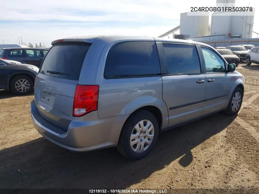 2015 Dodge Grand Caravan Se/Sxt VIN: 2C4RDGBG1FR503078 Lot: 12119132