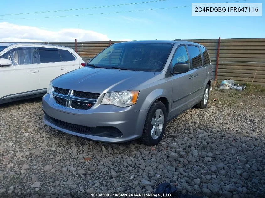 2015 Dodge Grand Caravan Se/Sxt VIN: 2C4RDGBG1FR647116 Lot: 12133208