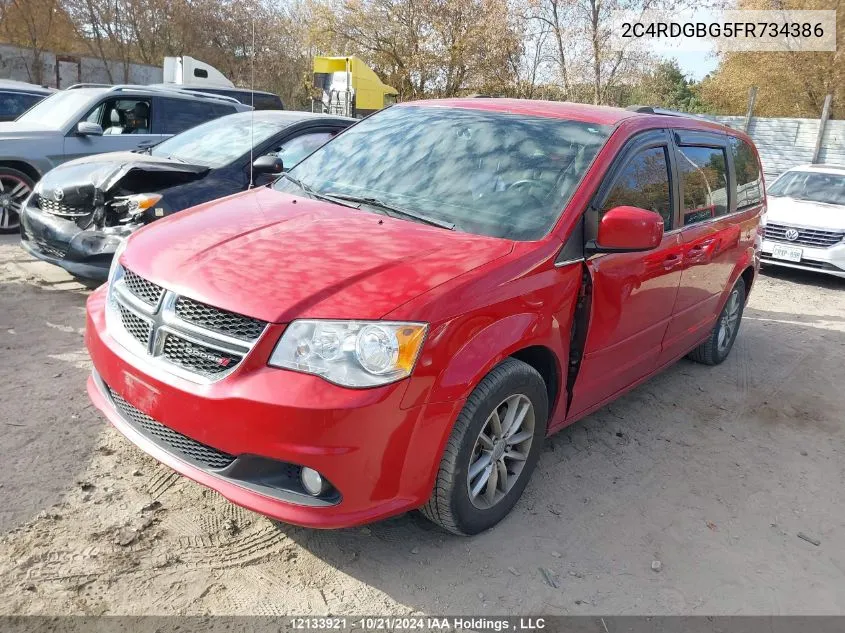 2015 Dodge Grand Caravan Se/Sxt VIN: 2C4RDGBG5FR734386 Lot: 12133921