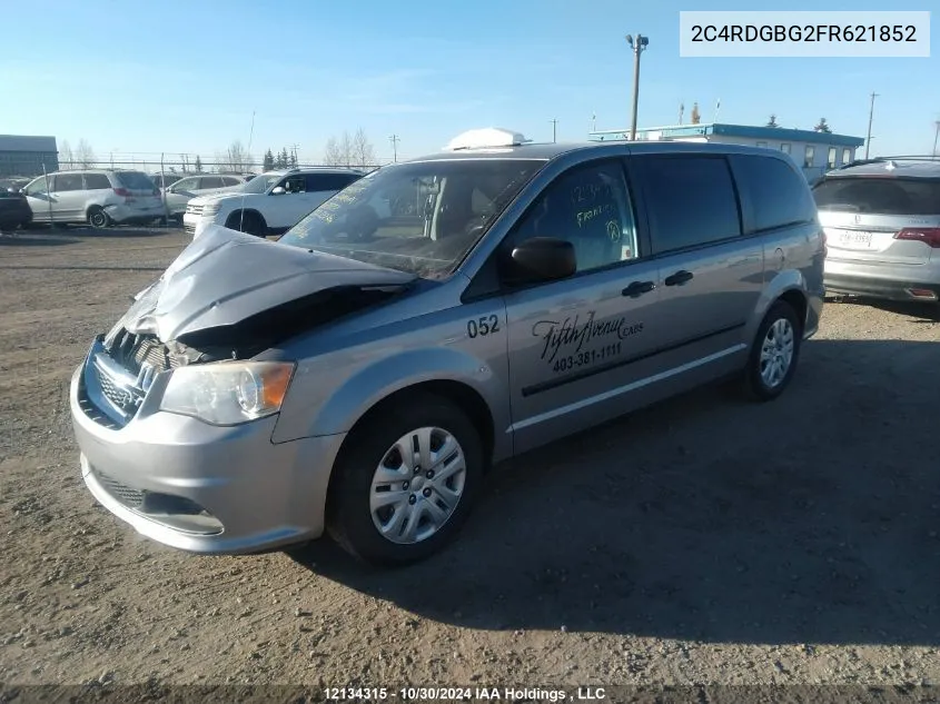 2015 Dodge Grand Caravan Se/Sxt VIN: 2C4RDGBG2FR621852 Lot: 12134315