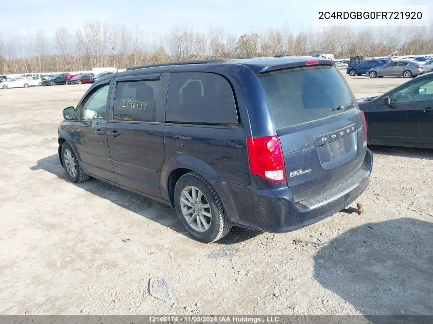 2015 Dodge Grand Caravan Se/Sxt VIN: 2C4RDGBG0FR721920 Lot: 12146174