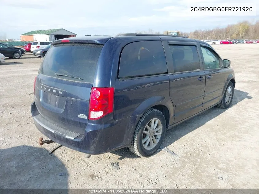 2015 Dodge Grand Caravan Se/Sxt VIN: 2C4RDGBG0FR721920 Lot: 12146174