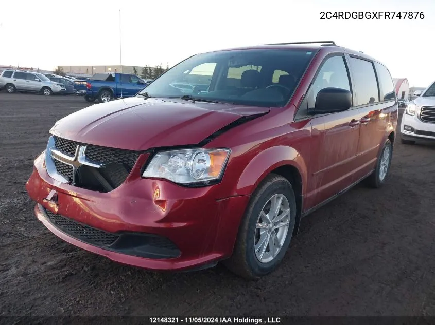 2015 Dodge Grand Caravan Se VIN: 2C4RDGBGXFR747876 Lot: 12148321