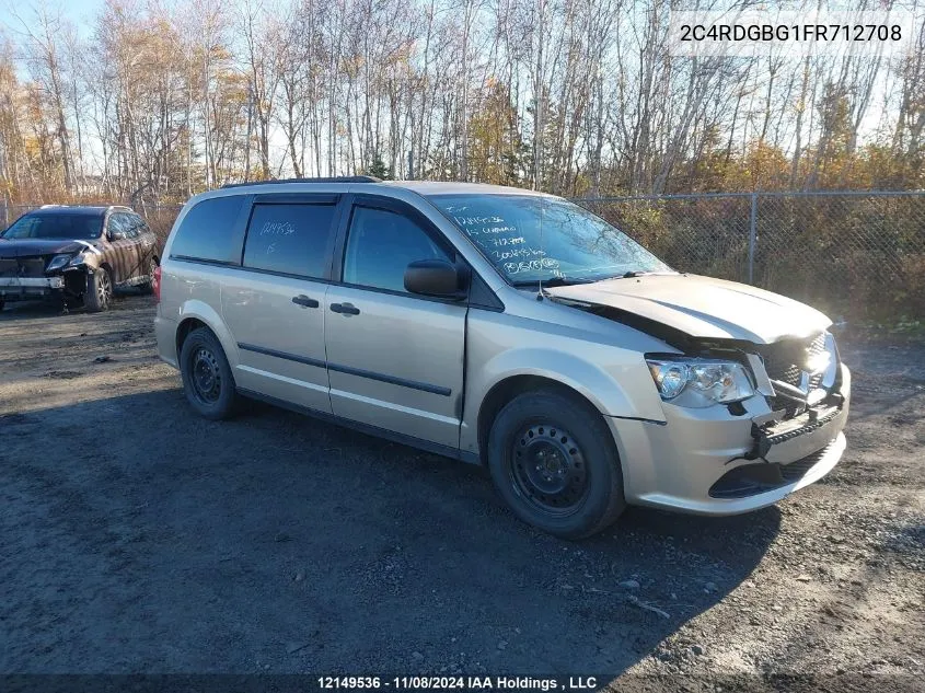 2015 Dodge Grand Caravan Se/Sxt VIN: 2C4RDGBG1FR712708 Lot: 12149536