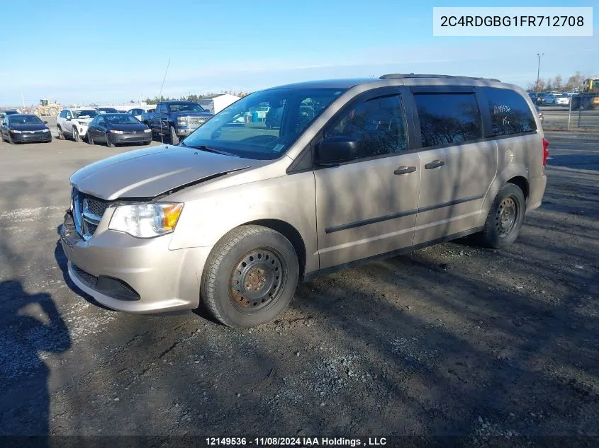 2015 Dodge Grand Caravan Se/Sxt VIN: 2C4RDGBG1FR712708 Lot: 12149536