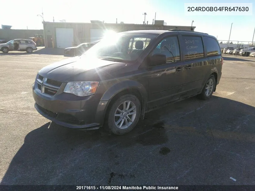 2015 Dodge Grand Caravan Se VIN: 2C4RDGBG4FR647630 Lot: 20171615