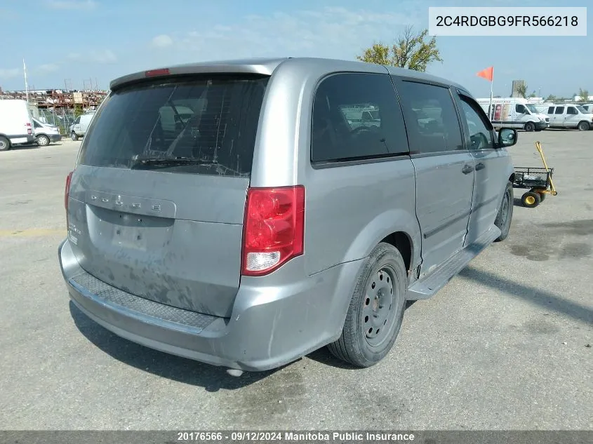 2015 Dodge Grand Caravan Crew VIN: 2C4RDGBG9FR566218 Lot: 20176566