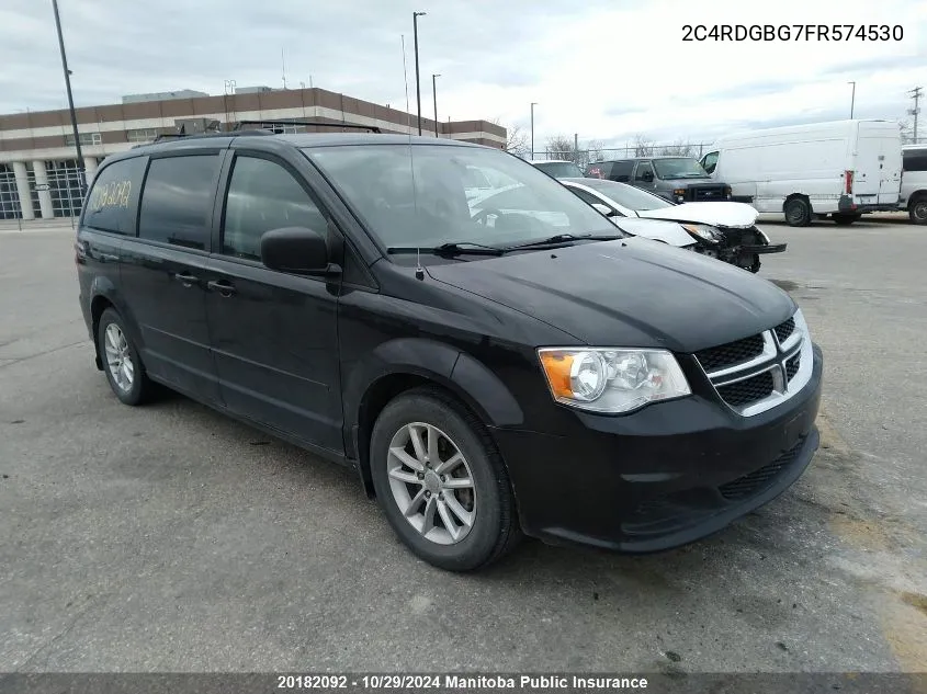 2015 Dodge Grand Caravan Sxt VIN: 2C4RDGBG7FR574530 Lot: 20182092