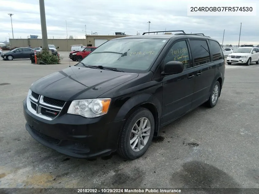 2015 Dodge Grand Caravan Sxt VIN: 2C4RDGBG7FR574530 Lot: 20182092