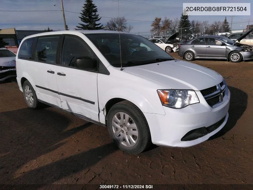 2015 Dodge Grand Caravan Se VIN: 2C4RDGBG8FR721504 Lot: 30049172