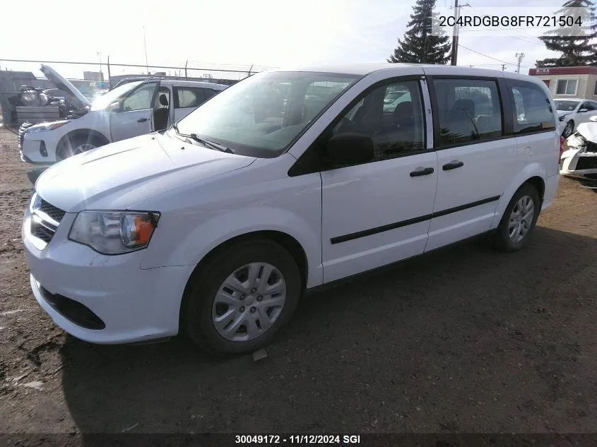 2015 Dodge Grand Caravan Se VIN: 2C4RDGBG8FR721504 Lot: 30049172