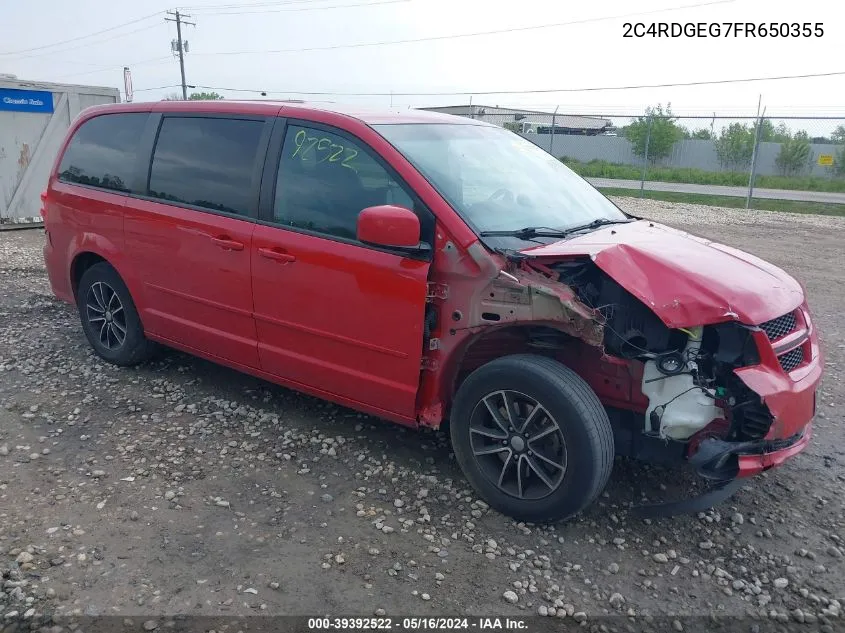 2015 Dodge Grand Caravan R/T VIN: 2C4RDGEG7FR650355 Lot: 39392522