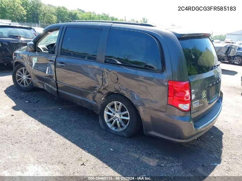 2015 Dodge Grand Caravan Sxt VIN: 2C4RDGCG3FR585183 Lot: 39460113