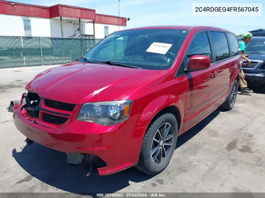 2015 Dodge Grand Caravan R/T VIN: 2C4RDGEG4FR567045 Lot: 39765002