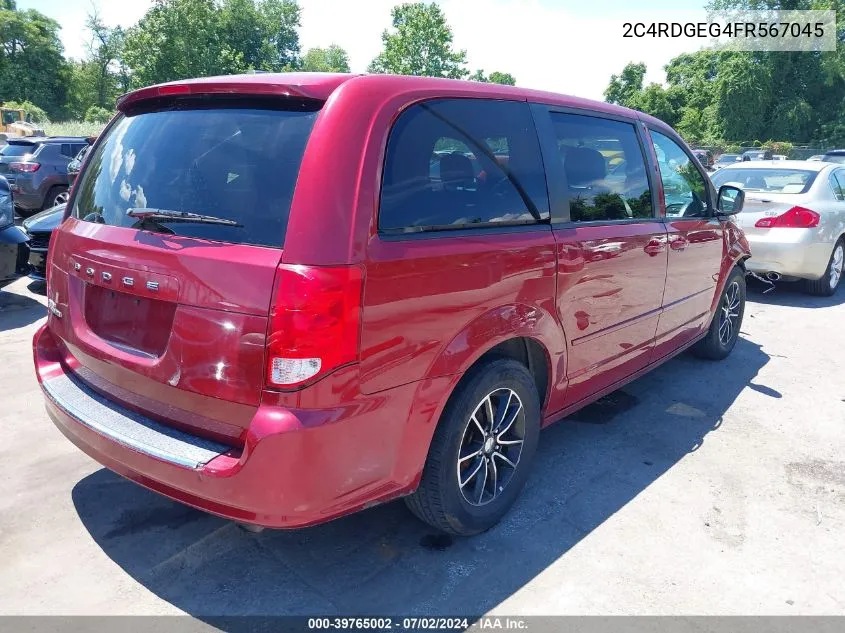 2015 Dodge Grand Caravan R/T VIN: 2C4RDGEG4FR567045 Lot: 39765002