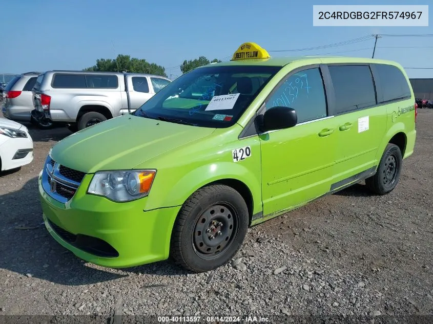 2015 Dodge Grand Caravan Se VIN: 2C4RDGBG2FR574967 Lot: 40113597