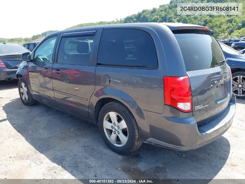 2015 Dodge Grand Caravan Se VIN: 2C4RDGBG3FR608141 Lot: 40151382