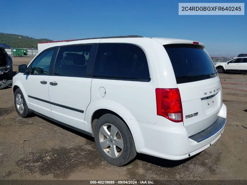 2C4RDGBGXFR640245 2015 Dodge Grand Caravan Se/Sxt