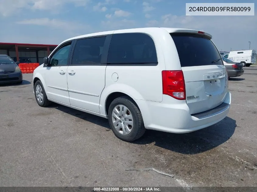 2015 Dodge Grand Caravan Se VIN: 2C4RDGBG9FR580099 Lot: 40232008