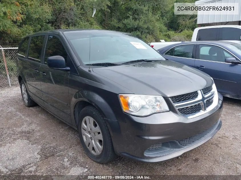 2015 Dodge Grand Caravan Se VIN: 2C4RDGBG2FR624931 Lot: 40248770