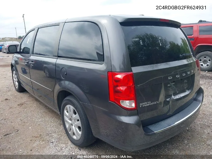 2C4RDGBG2FR624931 2015 Dodge Grand Caravan Se