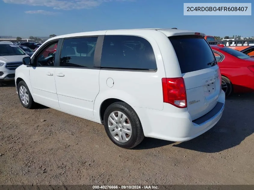 2015 Dodge Grand Caravan Se VIN: 2C4RDGBG4FR608407 Lot: 40276666