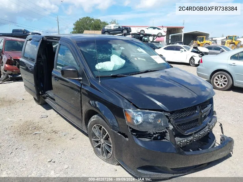 2015 Dodge Grand Caravan Se Plus VIN: 2C4RDGBGXFR738384 Lot: 40287256