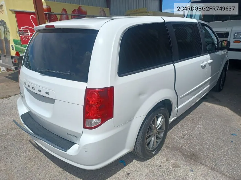 2015 Dodge Grand Caravan Se Plus VIN: 2C4RDGBG2FR749637 Lot: 40295053