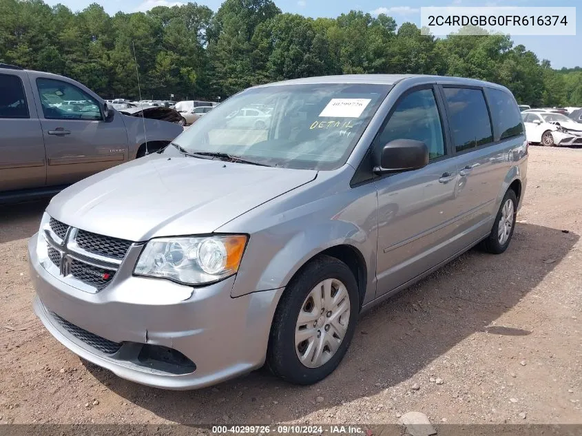 2015 Dodge Grand Caravan Se VIN: 2C4RDGBG0FR616374 Lot: 40299726